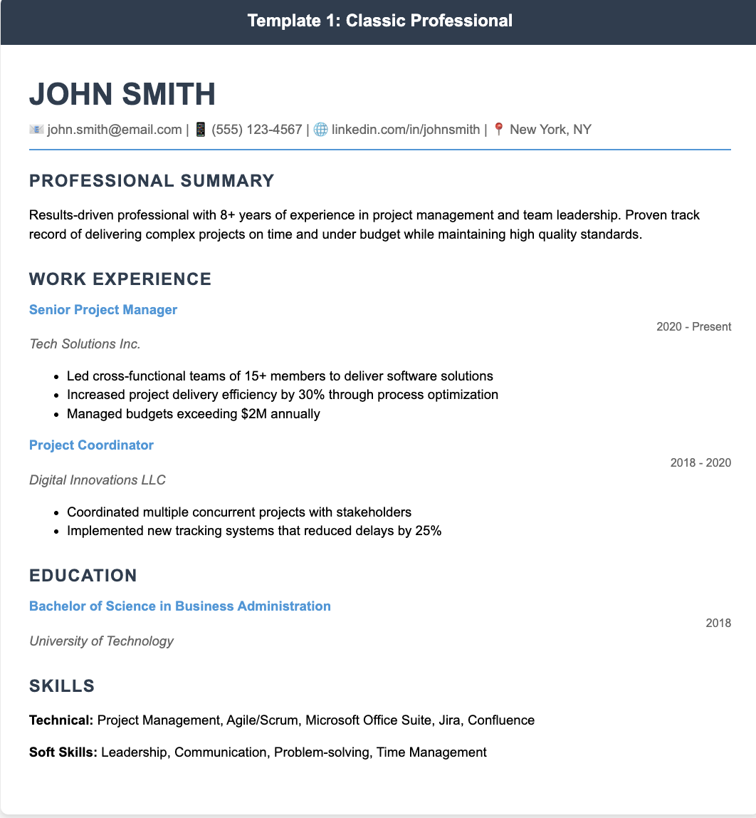 Business template